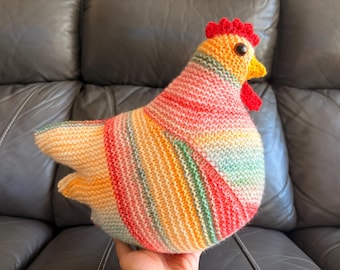 Vorbestellung: Handgestricktes Huhn – emotionaler Beistand, Trostspender, niedliches Harmonie-Huhn – Geschenkidee für Senioren, Muttertag