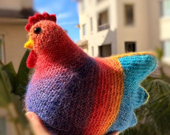 Preorder Handmade Perfect-imperfect knit Chicken emotional support comfort Companion Furry Miracle Chicken Fun Mother's day