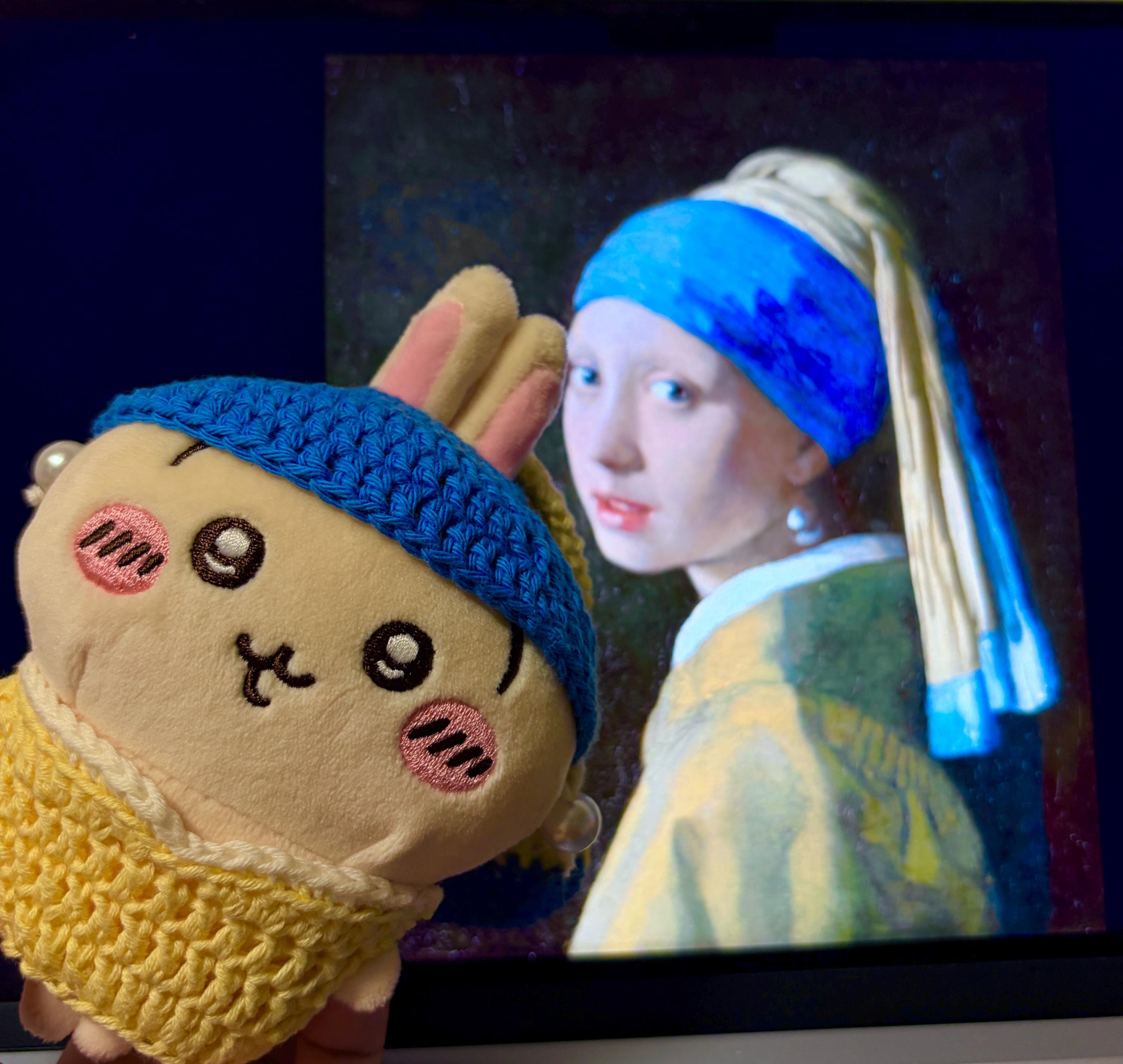 Chiikawa Usagi Hachiware Momonga Rakko Girl With Pearl Earring Costume ...