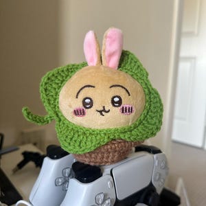 Crochet Usagi Doll Set: Lucky Clover Pot, Handmade Plush Gift