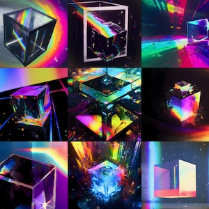 Cube Matrix Wall Art Print | magic art gift for him poster cube square blocks art gift for son cube cubism geometry art colorful modern best