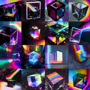 Cube Matrix Wall Art Print | magic art gift for him poster cube square blocks art gift for son cube cubism geometry art colorful modern best