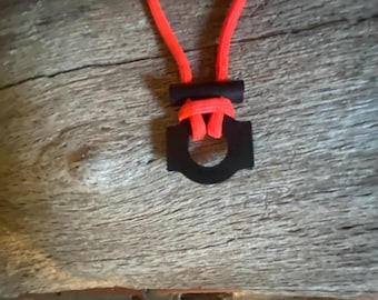 Survival Fire starter, ferrocerium rod & striker pendant necklace
