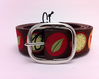 Earthy Mod Dots Jacquard Ribbon Belt with Pin Buckle