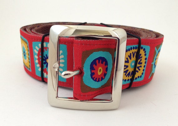 Coral Red and Amber colored Mosaic Belt Free People Summer Solstice Stone Belt - Coral Reef  main image 4