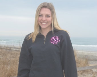 Monogram{}Monogrammed Quarter Zip Sweatshirt