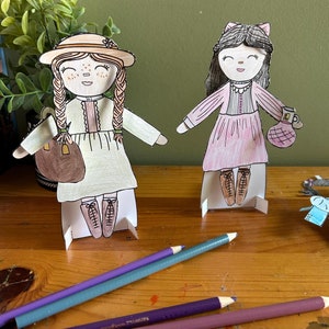 Anne and Diana Paper Doll Set // Digital Download // Anne of Green Gables Coloring Pages