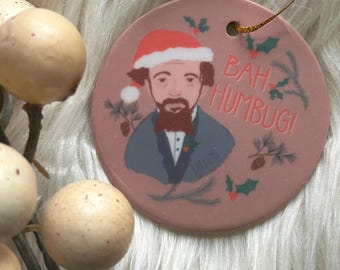 Charles Dickens Bah Humbug Ceramic ornament