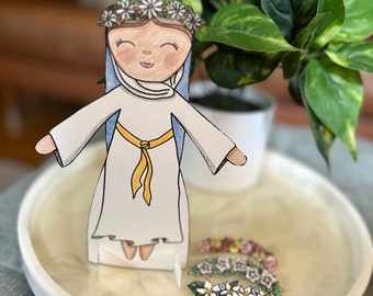 May Crowning - Paper Doll - DIGITAL DOWNLOAD - paper craft project