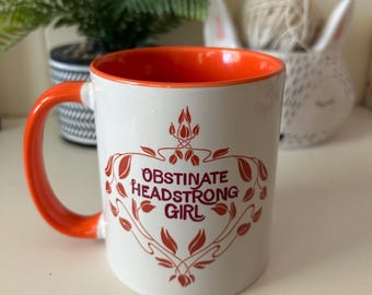 Obstinate Headstrong Girl // Elegant Coffee Mug // 11 oz // Pride and Prejudice // Elizabeth Bennet // Jane Austen quote