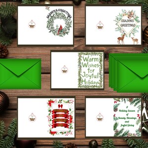 Pacchetto da 5: biglietti di auguri per le feste / Bellissimi design festivi e messaggi di festa all'interno / Biglietti di auguri / Buon Natale