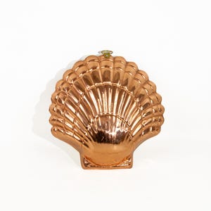 Vintage Copper Shell Mold Tin Lined Kitchen Wall Decor Nautical Farmhouse Jelly Pan
