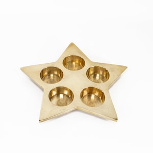 Vintage Brass Star Votive Holder - Bohemian Home Decor, Celestial Accent