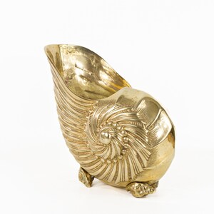 Vintage Solid Brass Nautilus Seashell - Nautical Decor, Coastal Decor ...
