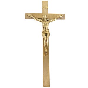 Simple Vintage Brass INRI Crucifix, Christian Home Decor