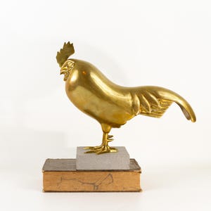 Vintage Brass Rooster Statue