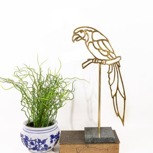 Vintage Brass Parrot figurine Mid-Century Modern