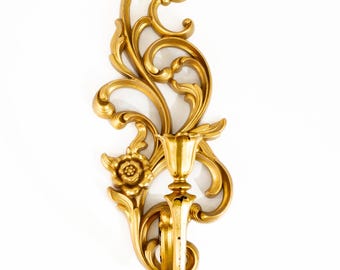 Vintage Syroco Gold Wall Sconce Hollywood Regency