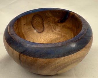 Blue-rimmed ash bowl