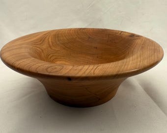 Cherry Wood Bowl, Deep Fruit Display Bowl (8" Diameter)