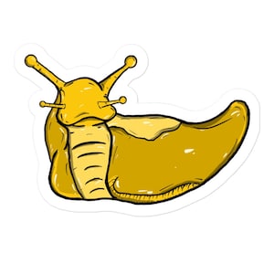 Banana Slug vinyl waterproof stickers. Nature lover sticker for cars