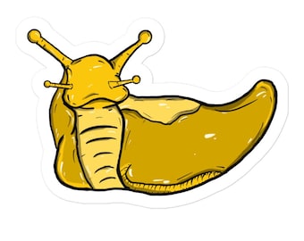 Banana Slug vinyl waterproof stickers. Nature lover sticker for cars