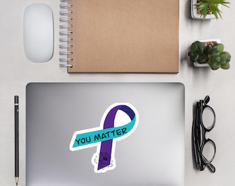 Vinilo adhesivo impermeable para concienciar sobre el suicidio. Pegatinas de concienciación "You Mater" para coches.
