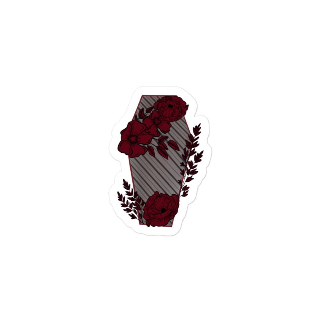 Coffing Sticker Floral Coffin Sticker: High Opacity Vinyl - Etsy