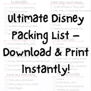 Ultimate Disney Packing List – Printable Travel Checklist for Disney ...