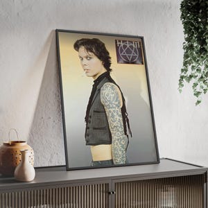 HIM&#39;s Ville Valo rare poster HD version, HIM Heartagram, His Infernal Majesty, Love Metal, Heart Pentagram, wall art deco, comes with Frame.