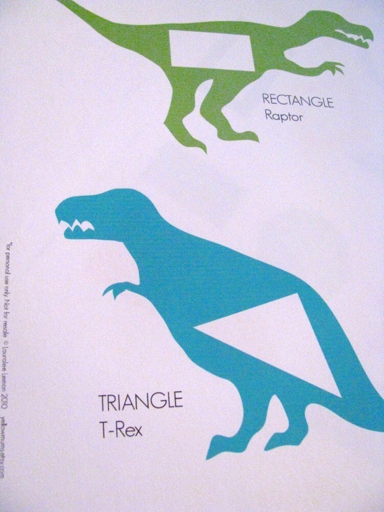 Large Dinosaur Shapes Printable - Etsy
