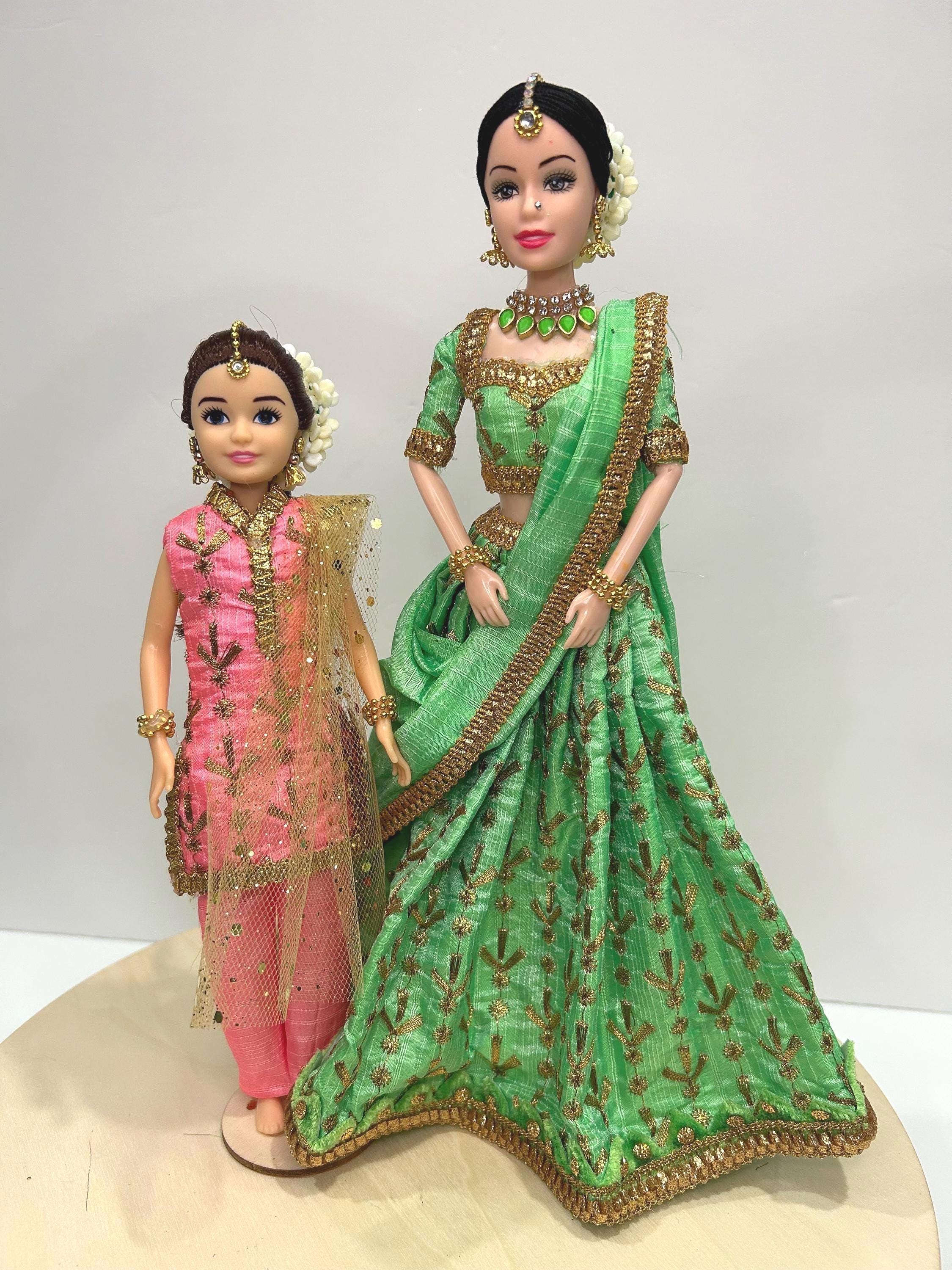 Decoration Barbie Girl Saree Barbie In India New Blue Saree