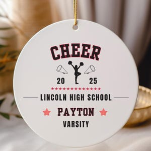 Personalized Cheer Ornament, Cheer Team Gift, Cheer Coach Gift, Custom Cheerleading Ornament, Cheerleader Christmas Keepsake
