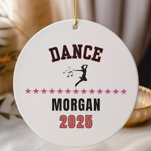 Personalisierter Tanzschmuck, Geschenk für Tänzer oder Trainer, Tanz-Weihnachtsschmuck, Individuelles Tanzandenken, Tänzerin Ornament