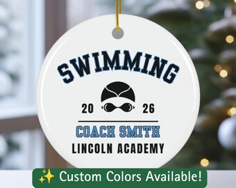 Personalized Swim Coach Ornament - Swim Coach Gift, Team Thank You Gift, Coach Christmas Keepsake, Senior Night Gift