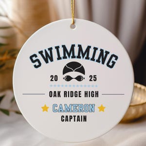 Personalized Swimming Ornament, Gift for Swimmers, Senior Night Gift, Swim Coach Gift, Swim Team, Custom Sports Christmas Ornament