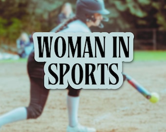 Pegatina troquelada de mujeres en el deporte
