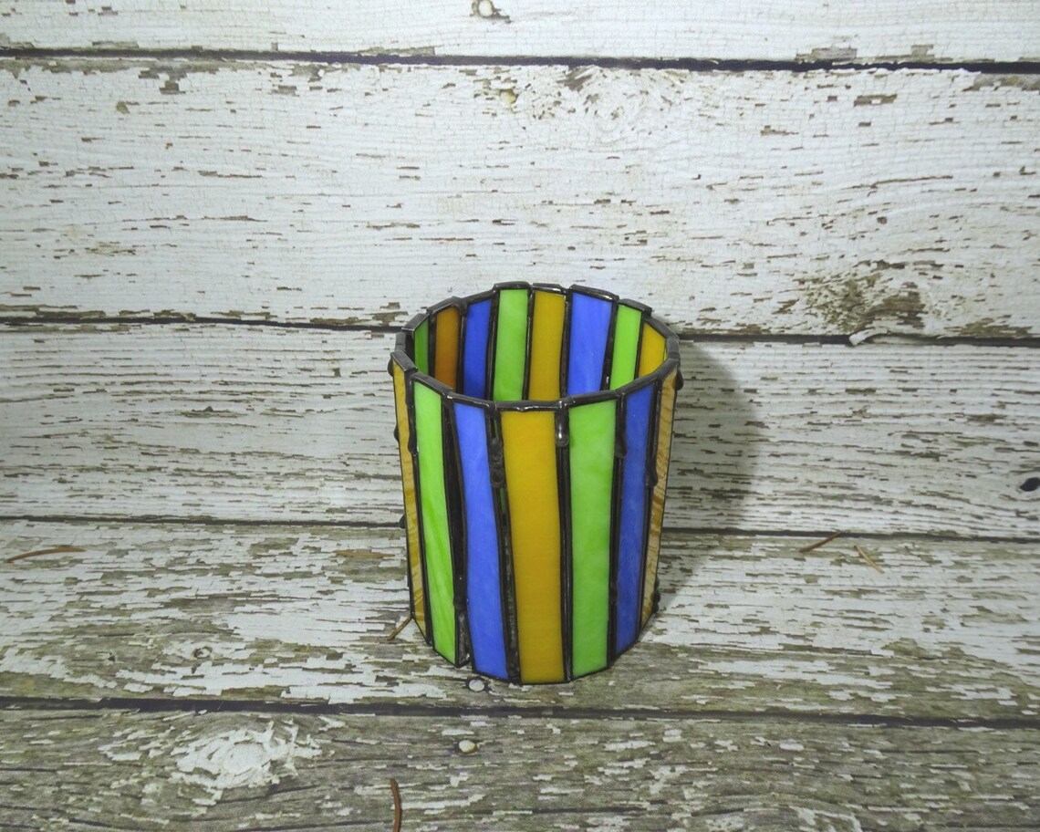 Stained Glass Pencil Holder Etsy