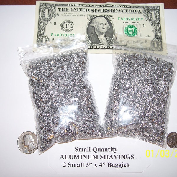 ORGONE Making Supplies - Fluffy Clean Aluminum Shavings - Two Small Baggies.