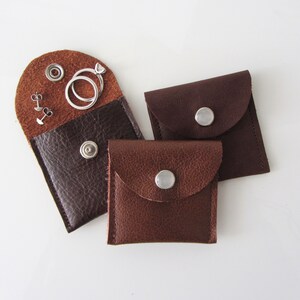 Travel Jewelry Pouch His and Hers Ring Pouch Engagement Ring Pouch Brown Leather Variations image 2