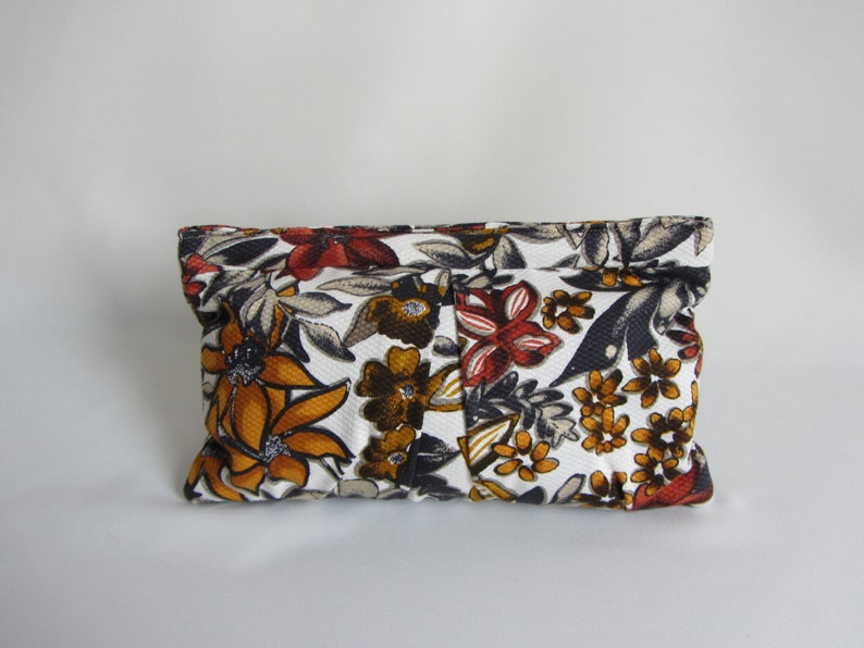 Abstract Clutch Wild Flower Print in Warm Autumn Colors Amber, Goldenrod, and Cinnamon image 2