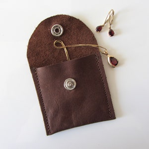 Travel Jewelry Pouch His and Hers Ring Pouch Engagement Ring Pouch Brown Leather Variations Espresso