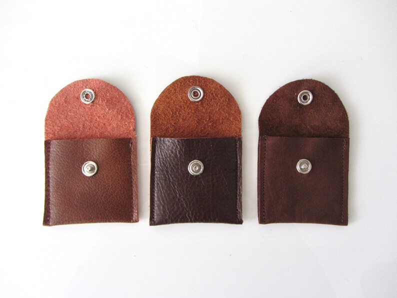 Travel Jewelry Pouch His and Hers Ring Pouch Engagement Ring Pouch Brown Leather Variations image 7