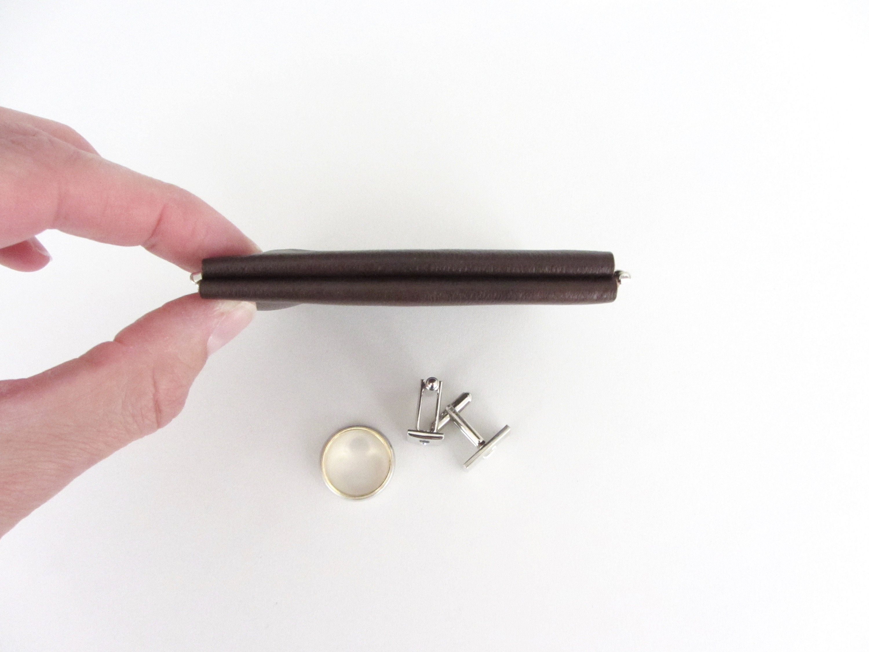 Leather Coin Pouch with Flex Frame Opening Brown Leather Etsy