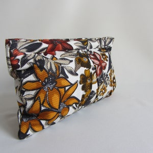 Abstract Clutch Wild Flower Print in Warm Autumn Colors Amber, Goldenrod, and Cinnamon image 3