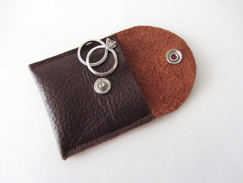 Travel Jewelry Pouch His and Hers Ring Pouch Engagement Ring Chestnut