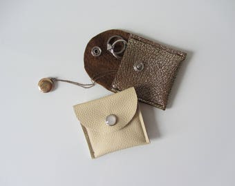 Engagement Ring Pouch, Jewelry Organizer in Neutral Leathers