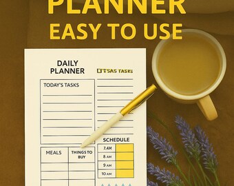 ADHD Planner: Task Breakdown, Daily Schedule (PNG Digital Download)