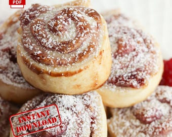 BEST RECIPE Raspberry Pastry Pinwheels | Instant Download | Printable | pdf | Digital Recipe | Homemade | Easy Recipe | Dessert | RV Meals