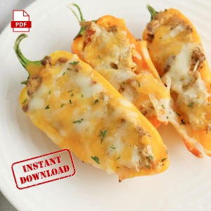 Taco Stuffed Peppers Recipe | Easy, Healthy Dinner (PDF Download)